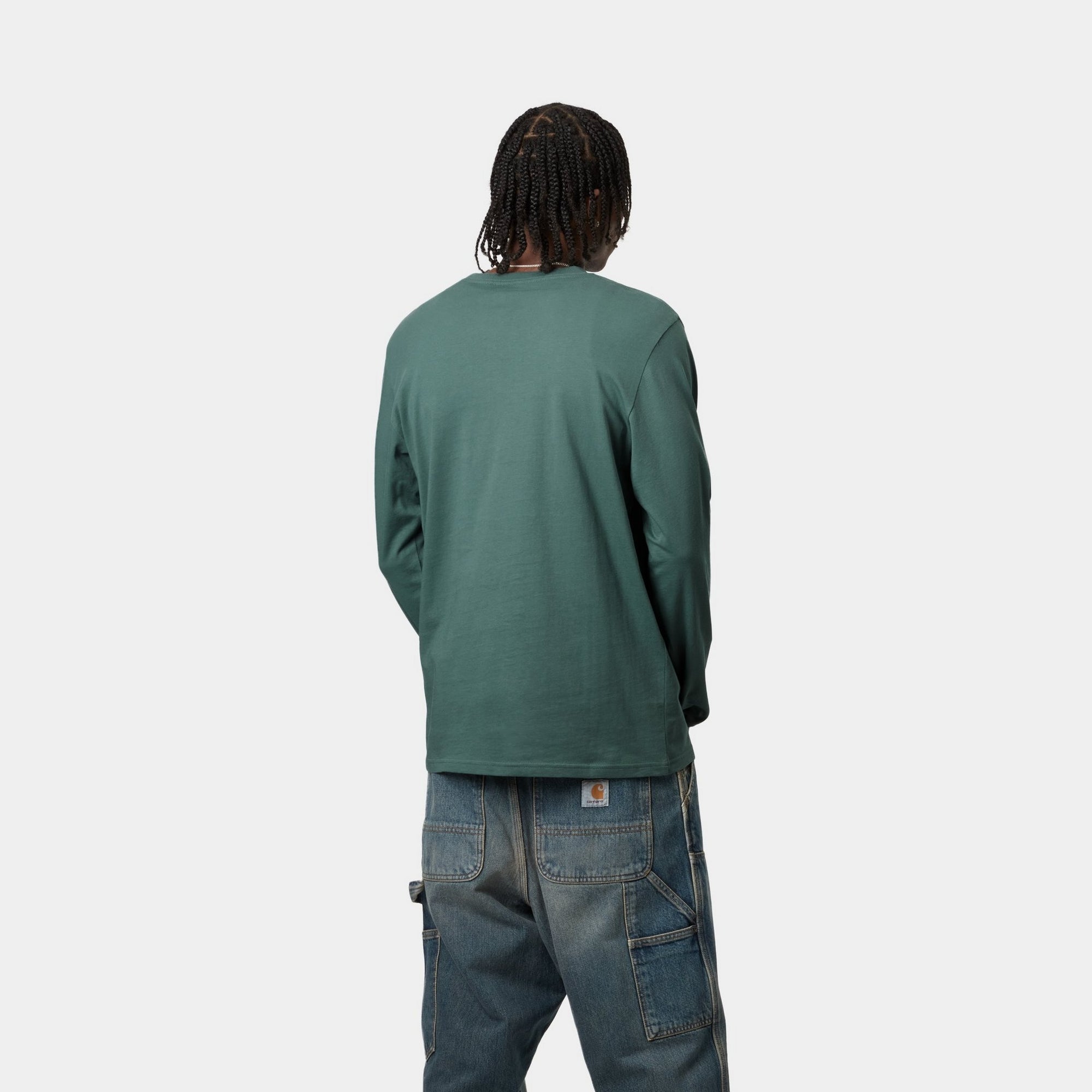 Men's Long Sleeve Pocket T-Shirt | Silver Pine Color | Casual Comfort Fit | Perfect for Outdoor Activities & Everyday Wear