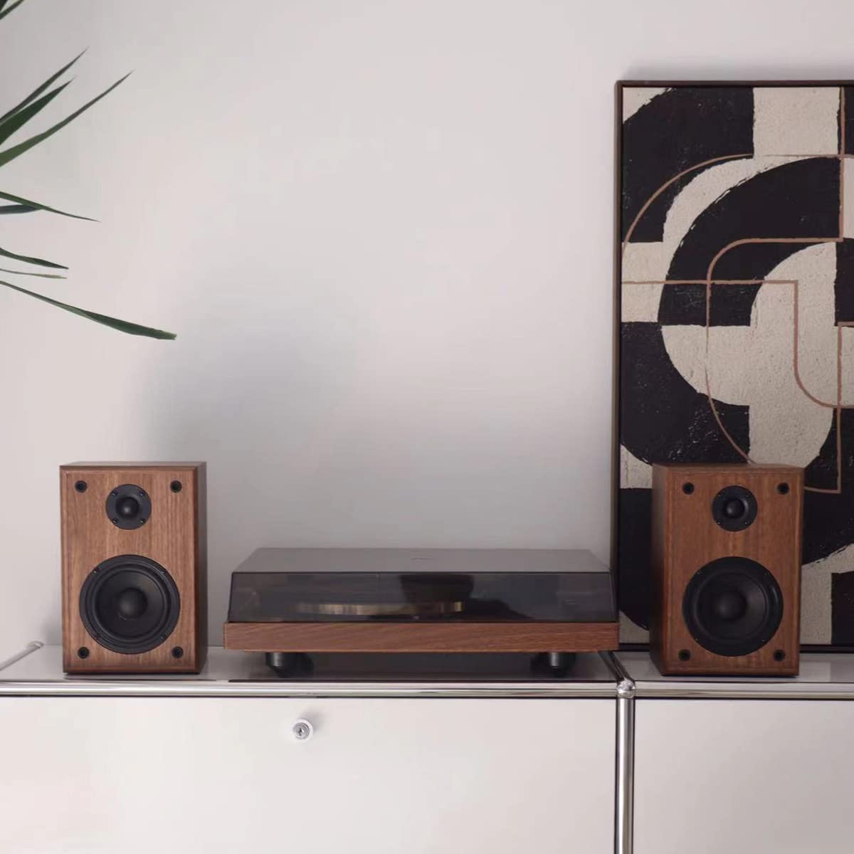 Arkrocket Cassini High Fidelity Bluetooth Record Player with Built-in Speakers - Belt Drive Vinyl Turntable with Moving Magnet Cartridge, Bluetooth 5.0, AUX Input/Output - Perfect for Home Entertainment & Vinyl Collection (Walnut Finish)