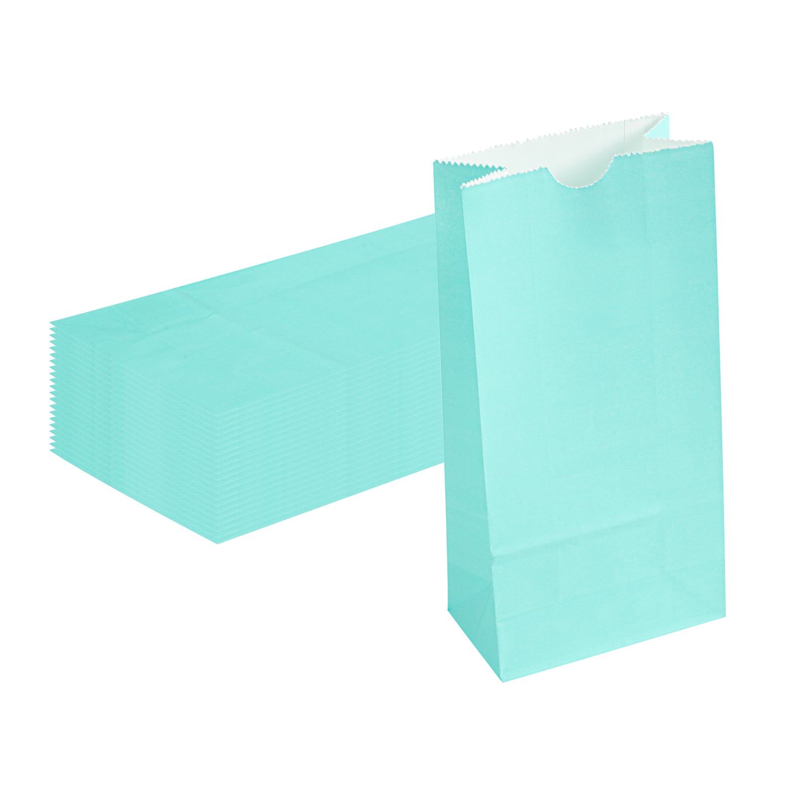 Premium Turquoise Paper Bags - 2 lb Capacity, 4.25
