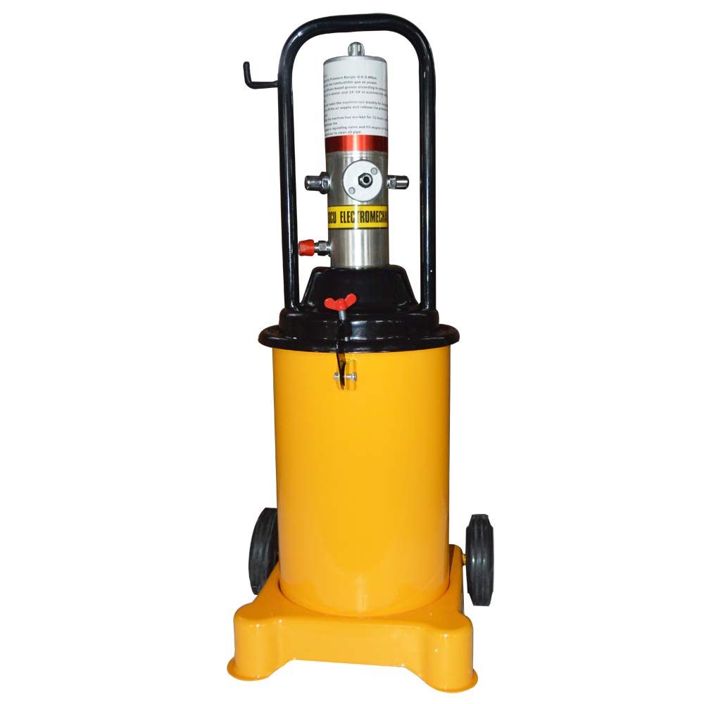 TECHTONGDA 3 Gallon Air Pneumatic Grease Pump with Gun Hose - Heavy Duty Lubrication Tool for Automotive, Industrial & Farm Equipment Maintenance