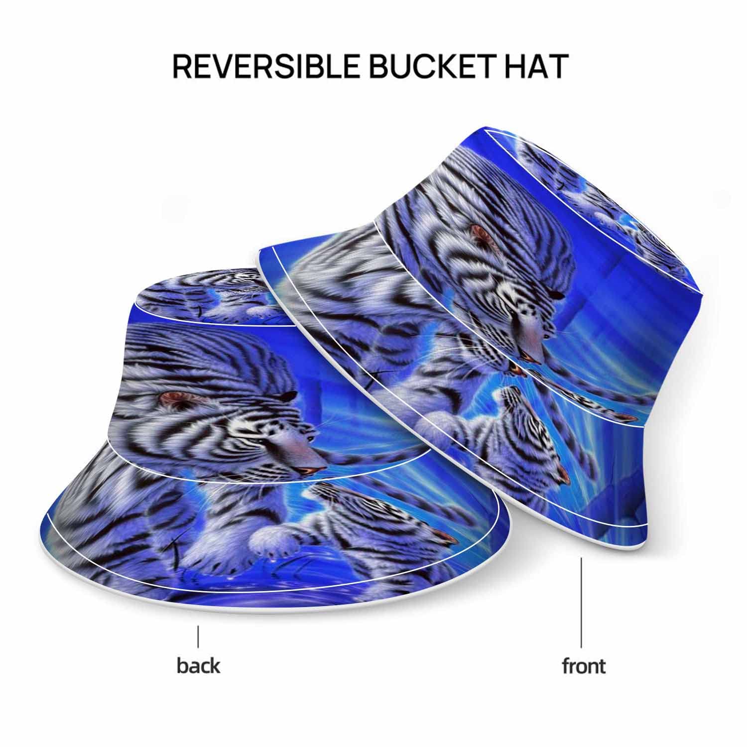 WONDERTIFY White Tulips Bucket Hat for Women - Summer Sun Protection Fashion Accessory for Beach, Outdoor, and Travel