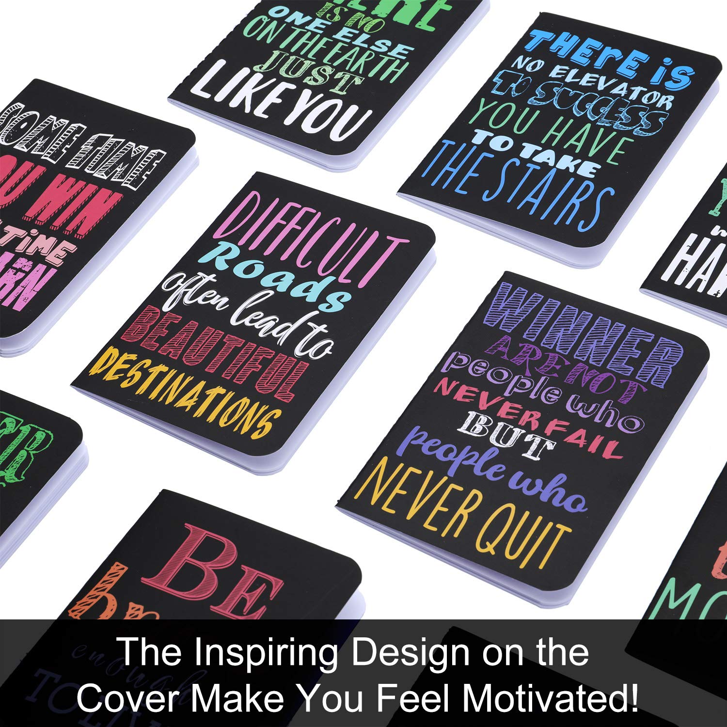 Inspirational Mini Notebooks Bulk - 50 Pack Motivational Journal Notepads for Office, Home, Church & Christian Gifts - 10 Bright Styles - Perfect for Daily Encouragement, Bible Study Notes & Gratitude Journaling