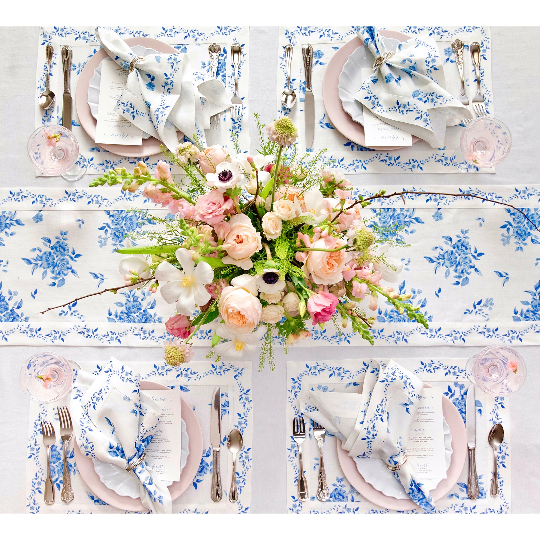 Jolie Fleur Table Runner - Elegant Floral Design for Dining Table Decor, Wedding, Party & Home Decor