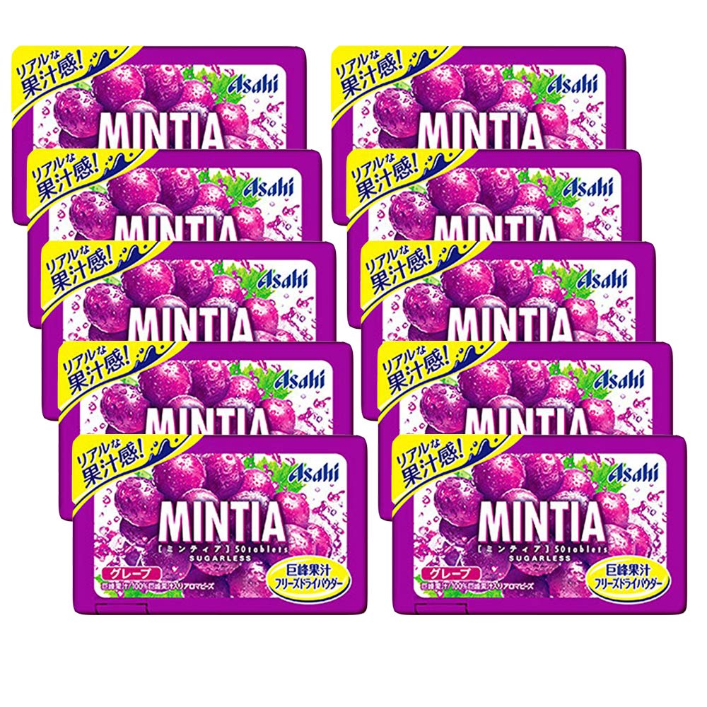 Mintia Grape Flavor Japanese Tablet Candy - 0.2oz (10 Pieces Pack) | Refreshing Breath Mints for Work, School & Travel | Imported from Japan