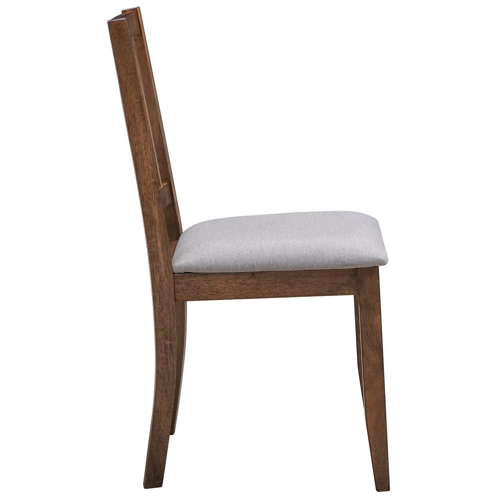 DUHOME Set of 2 Wooden Dining Chairs - Farmhouse Kitchen Chairs with Backrest & Upholstered Seat - Rustic Walnut Side Chairs for Dining Room, Living Room & Home Decor