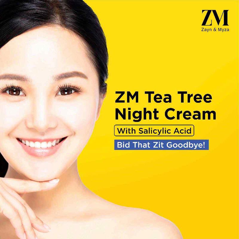 ZM Zayn & Myza Night Cream with Tea Tree & Salicylic Acid (50ml) - Acne Treatment, Oil Control & Skin Repair for Oily & Problem Skin - Perfect for Nighttime Skincare Routine