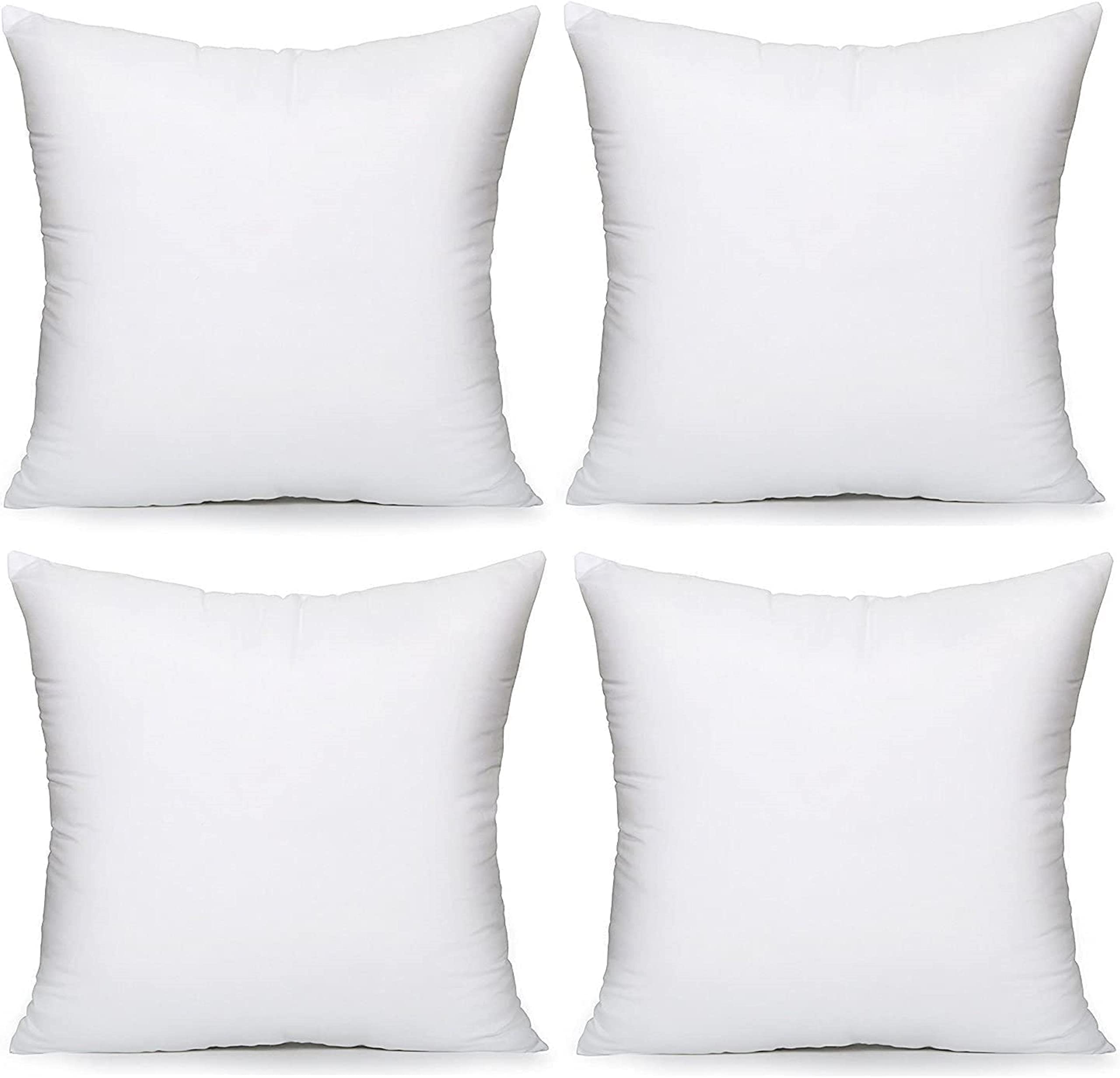 NIGHTSLEEP 4 Pack Hollow Fiber Cushion Inserts - Hypoallergenic Pillow Stuffing, 18x18 Inches (45x45 cm), Made in UK - Perfect for Sofa, Bed, and Decorative Throw Pillows