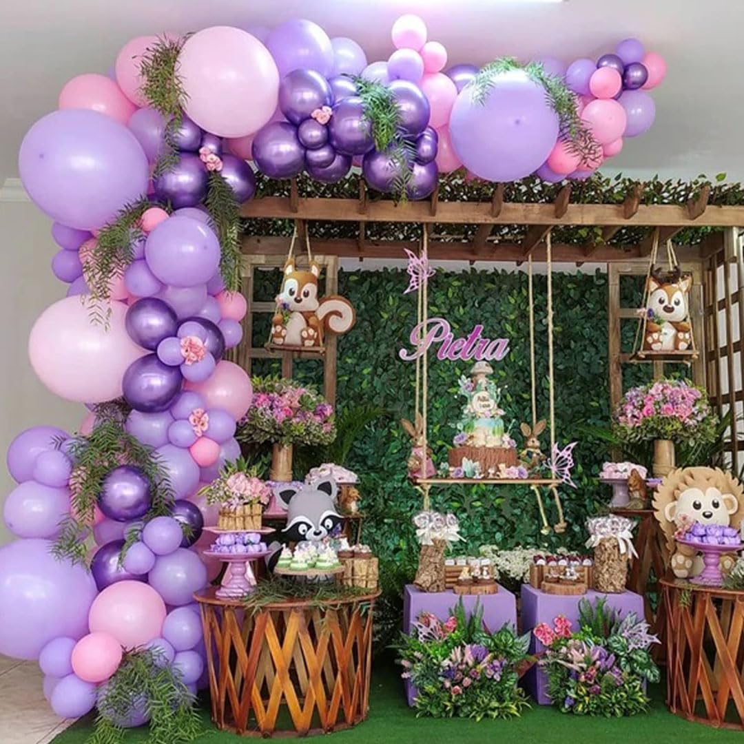 50Pcs 12 Inch Metallic Pink & Purple Latex Balloons - Premium Party Decorations for Birthday, Baby Shower, Wedding & Special Events - Perfect for Girls' Parties, Gender Reveals & Celebration Decor