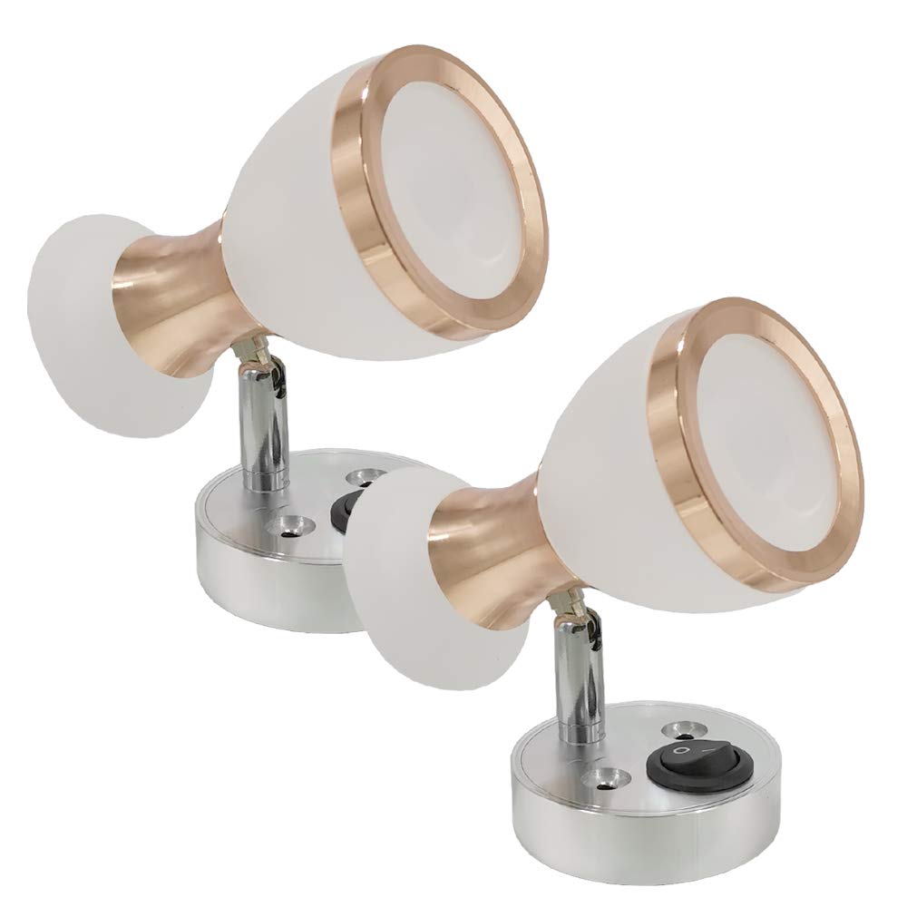 12V DC LED Reading Light - Warm White Wall Sconce for RV, Boat, Yacht, Camper & Trailer (Set of 2) | Perfect for Nighttime Reading & Cozy Interior Lighting