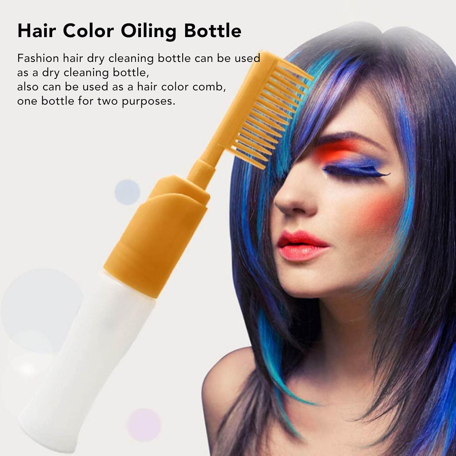 Doville Root Touch Up Hair Dye Applicator Bottle with Comb & Graduated Scale - Professional & Home Use for Gray Coverage, Highlights & Scalp Treatment (Salon & DIY Hair Coloring)