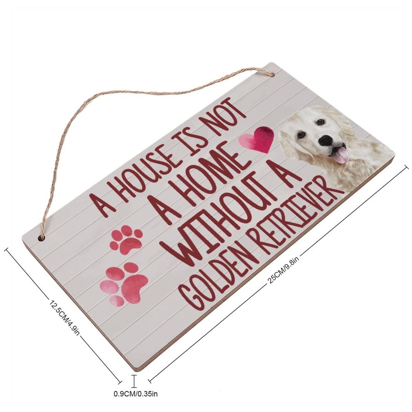 Golden Retriever Wood Sign - Rustic Hanging Plaque for Dog Lovers Home Decor