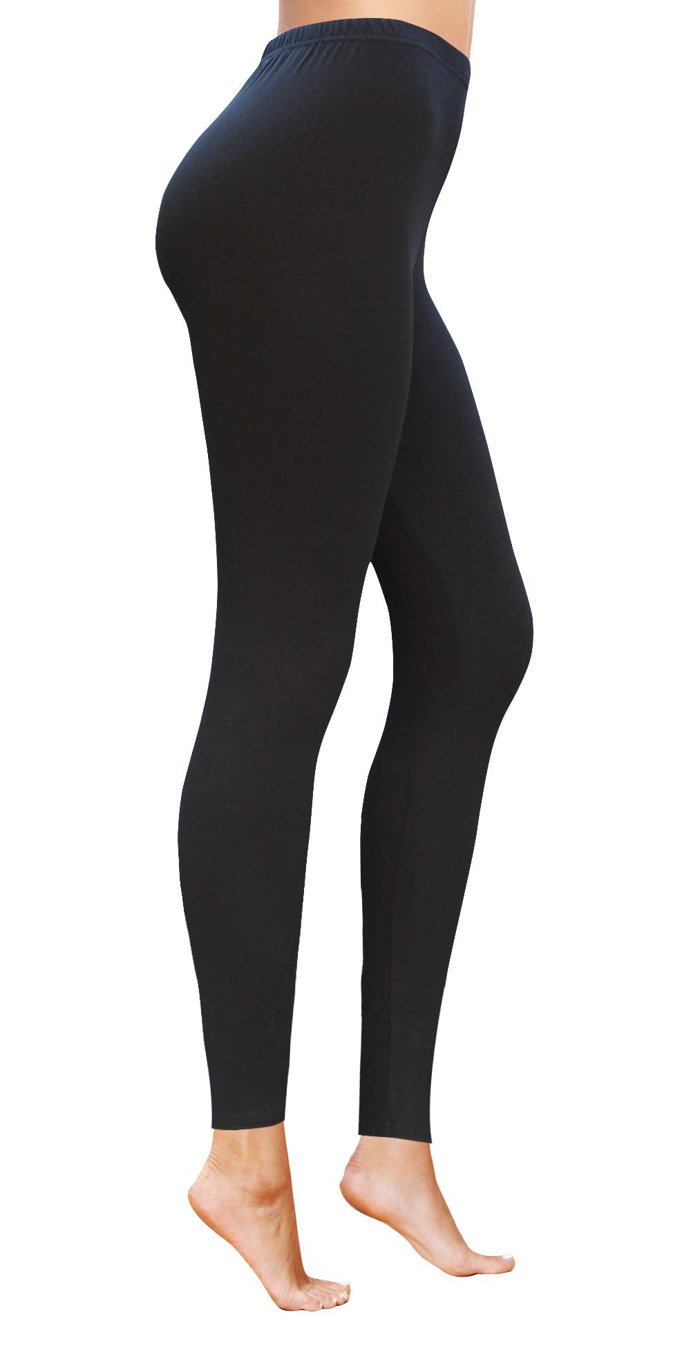 COMFY FOREVER Women's High Waist Leggings - 5' Tummy Control Yoga Pants in Black (One Size SM) | Perfect for Workouts, Yoga & Everyday Wear
