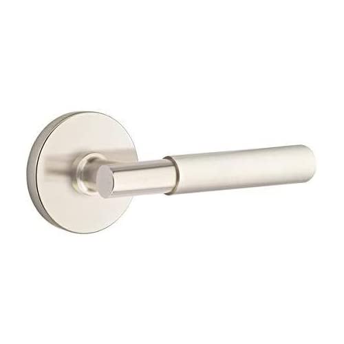 Emtek Passage Set with Disk Rosette and Myles Lever - Left Hand, Oil Rubbed Bronze Finish for Interior Doors | Perfect for Bedrooms, Bathrooms, and Closets