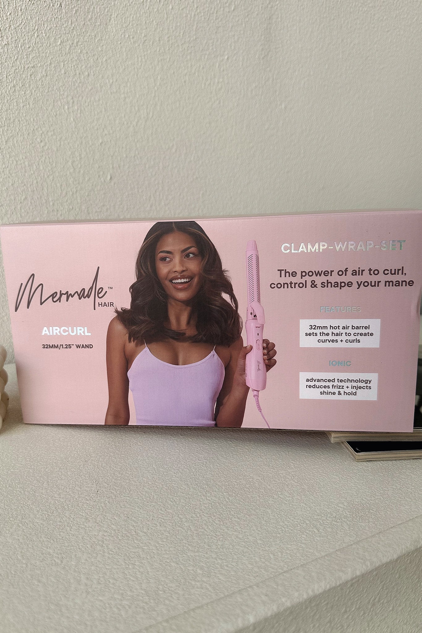 Mermade Aircurl Hair Curler - Pink | Automatic Curling Wand for Beach Waves & Loose Curls | Perfect for Home Styling, Travel & Salon Use