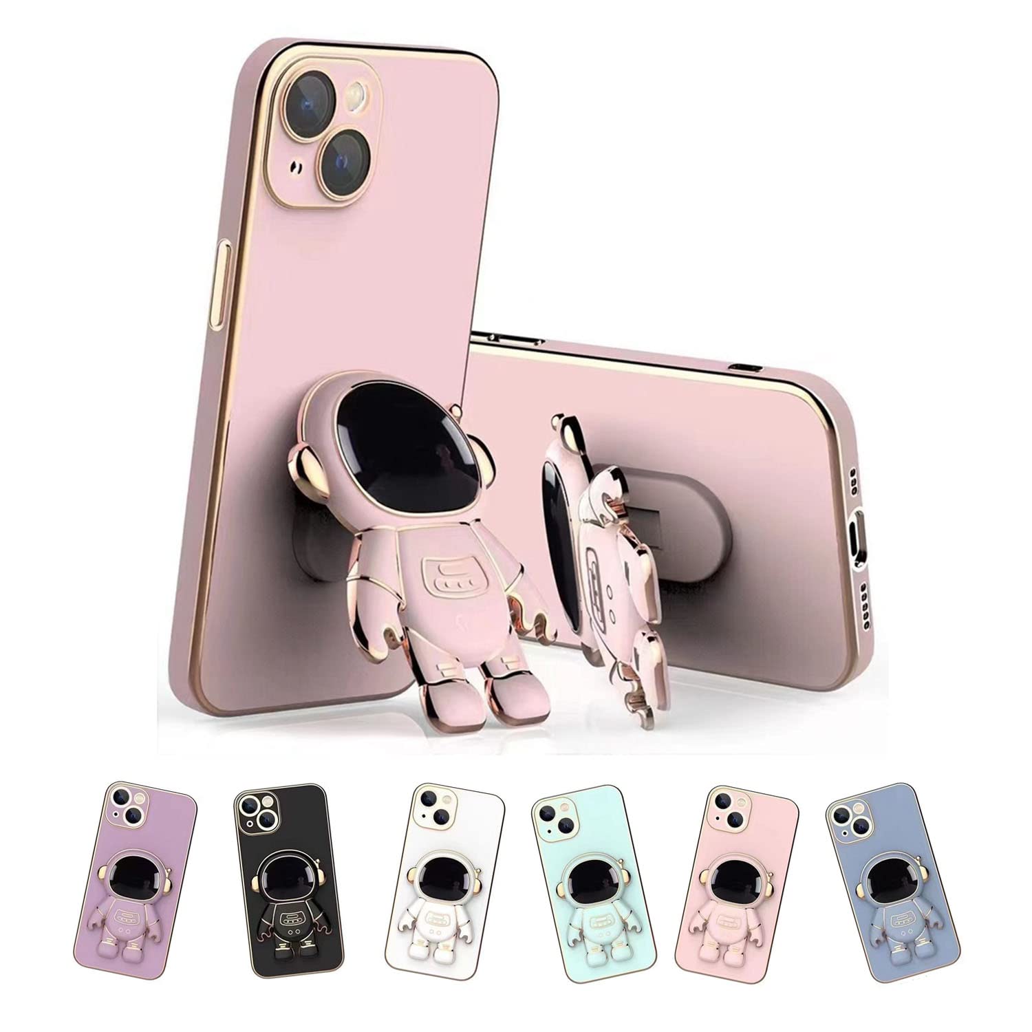 2022 New Astronaut Phone Case with Stand & Lens Protector - Hidden Stand iPhone Cover - Creative Protective Case for iPhone | Perfect for Travel, Work & Everyday Use