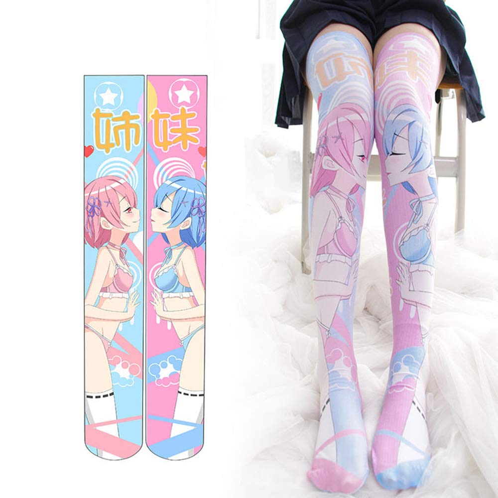 My Sky Knee High Socks - 3D Printed Long Stockings for Cosplay, Anime, Fashion & Daily Wear - Comfortable Tight High Socks for Women & Girls - Perfect for Costumes, School Uniforms & Winter Outfits