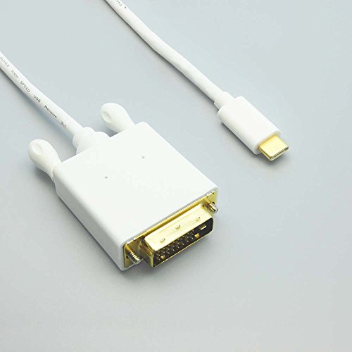 3 Feet USB Type C to DVI Male Cable - High Speed 4K Video & Audio Transmission - White (Perfect for MacBook, Chromebook, Laptop to Monitor/TV Connection)