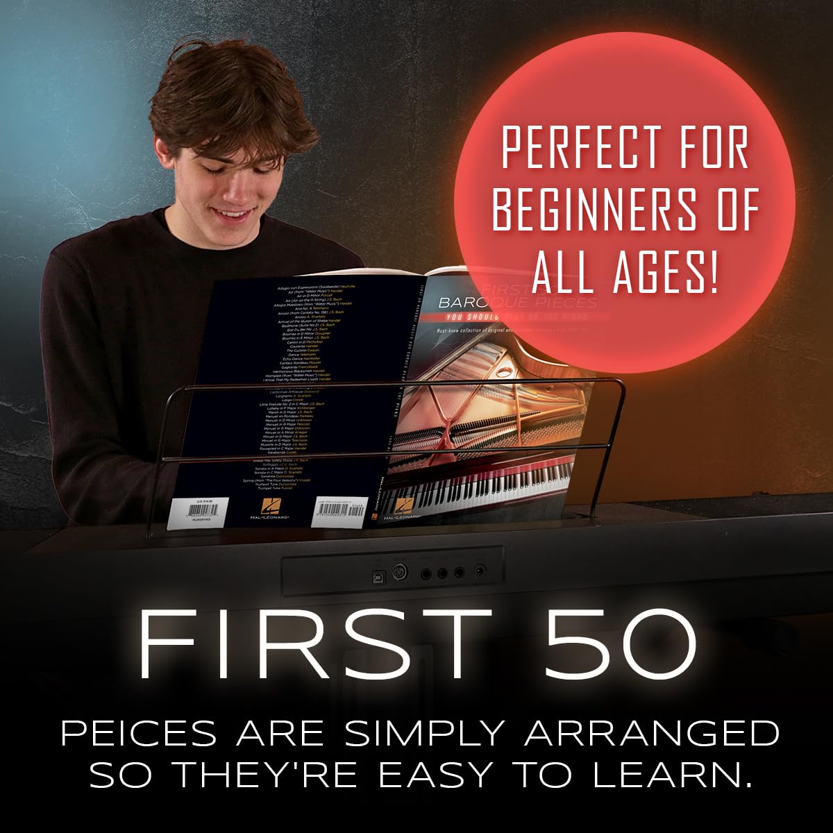 50 Essential Baroque Piano Pieces: Original & Arranged Classical Music Collection 1600-1750 for Solo Piano – Perfect for Recitals, Practice & Baroque Music Lovers