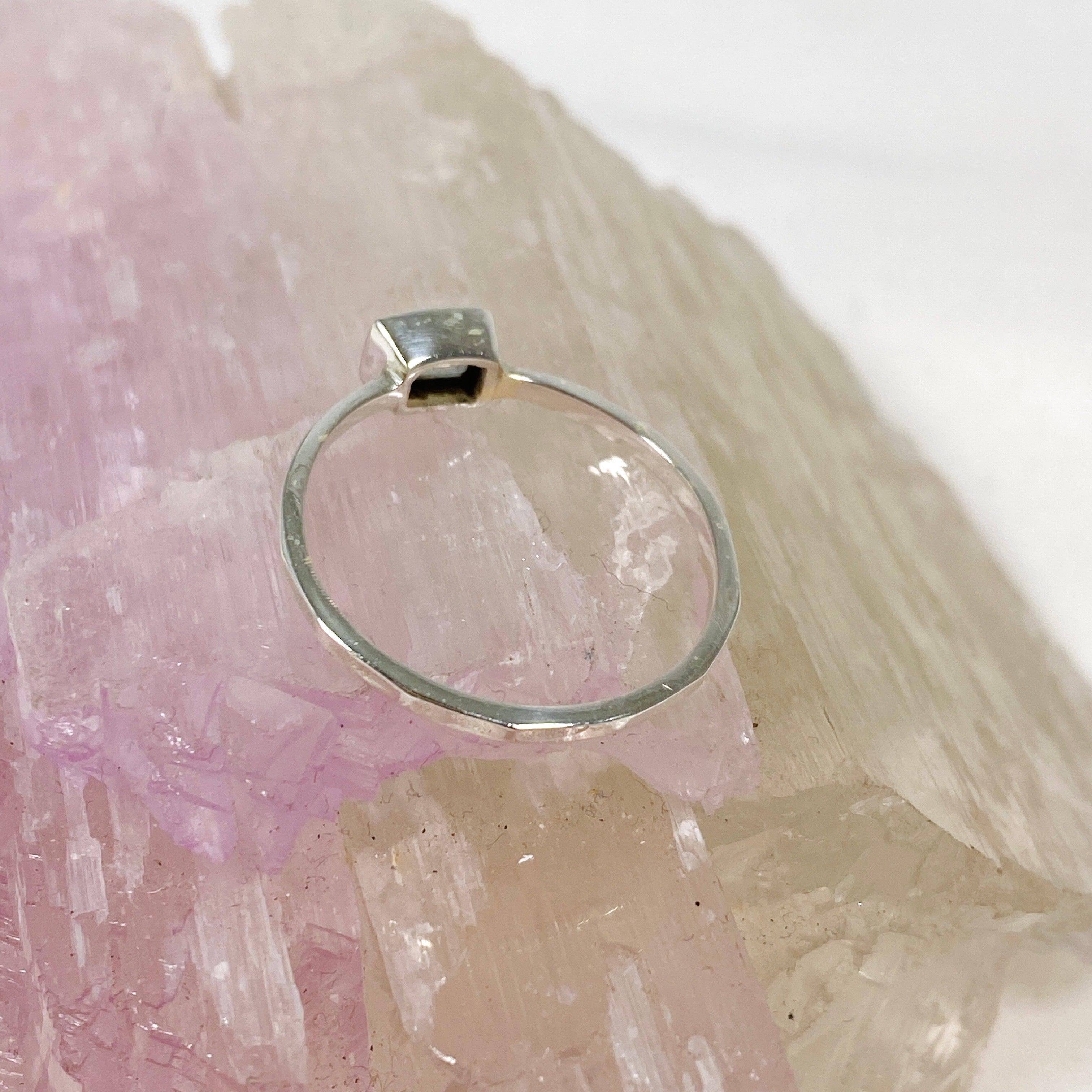 Blue Topaz Rectangular Faceted Sterling Silver Band Ring for Women - Elegant Fine Jewelry Gift for Anniversary, Birthday & Special Occasions
