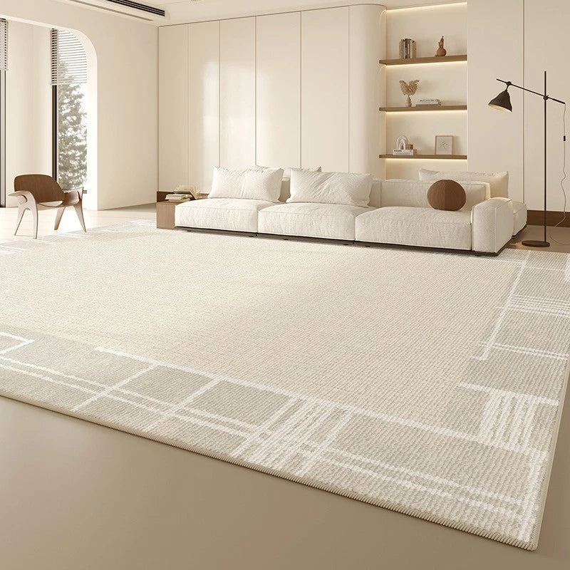 Kori Velvet Geometric Waterproof Antibacterial Area Rug - Soft Non-Slip Washable Carpet for Living Room, Bedroom, Nursery & Office