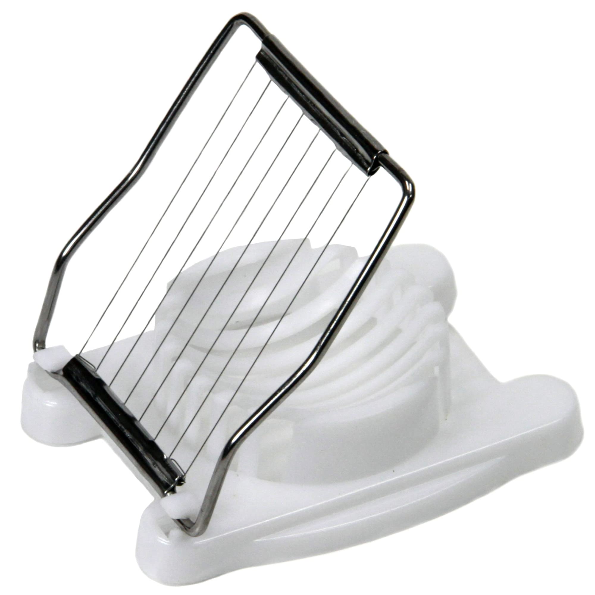 Chef Craft Basic Plastic Egg Slicer - 4 Inch Stainless Steel Wire Egg Cutter for Perfectly Sliced Hard Boiled Eggs | Ideal for Salads, Sandwiches & Breakfast Meal Prep