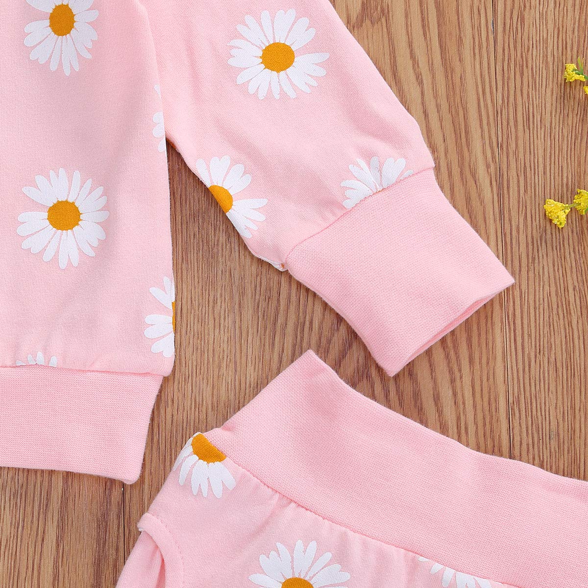 3Pcs Baby Girl Outfits - Daisy Print Sweatshirt, Pants & Headband Set | Soft Cotton Infant Winter Clothes for 0-24 Months | Perfect for Fall Photoshoots, Holiday Gifts & Playdates