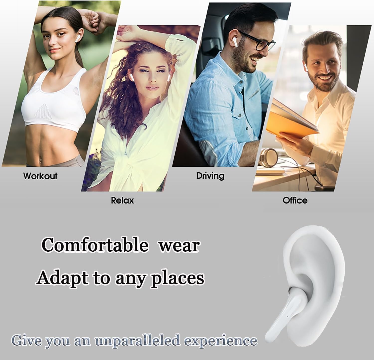 Wireless Earbuds Bluetooth 5.3 - Lightweight In-Ear Headphones with IP7 Waterproof, 40H Playtime & 4 Built-in Mics for Crystal Clear Calls - Perfect for Running, Workouts, Gym, Office & Travel