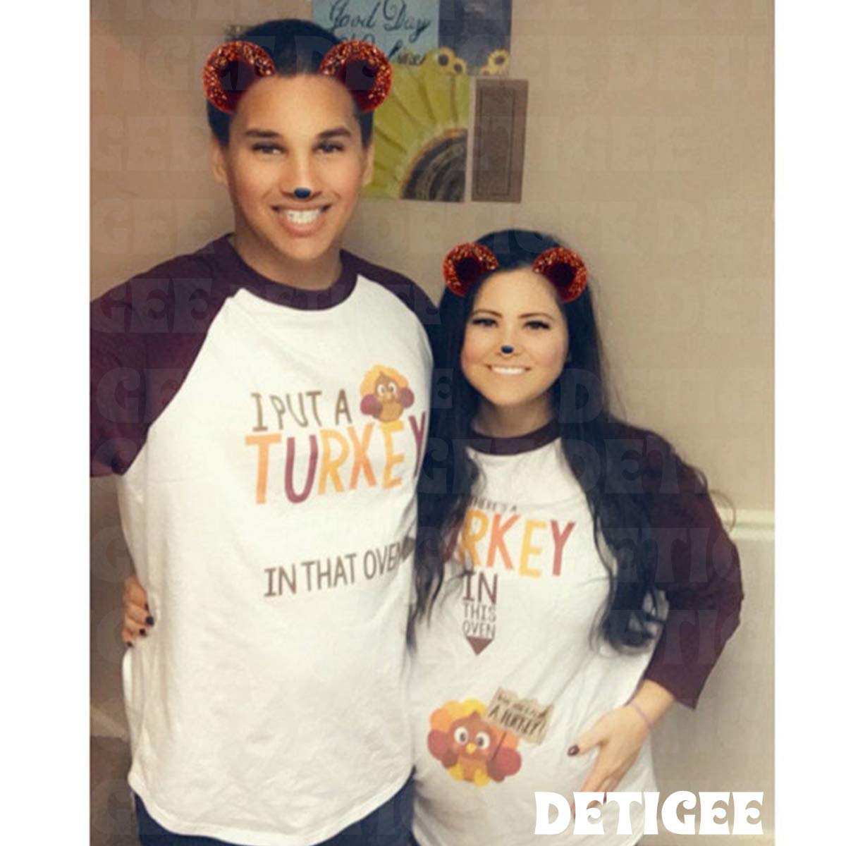 Thanksgiving Family Matching Shirts - Turkey Costume Maternity Long Sleeve Tops for Women | Holiday Party Outfit, Photoshoot & Festive Gatherings