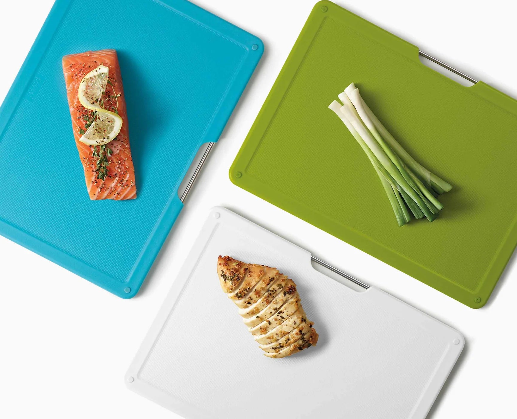 Folio Slim 3-Piece Under Shelf Multicolor Chopping Board Set - Space Saving Kitchen Organizer for Small Spaces & Compact Countertops