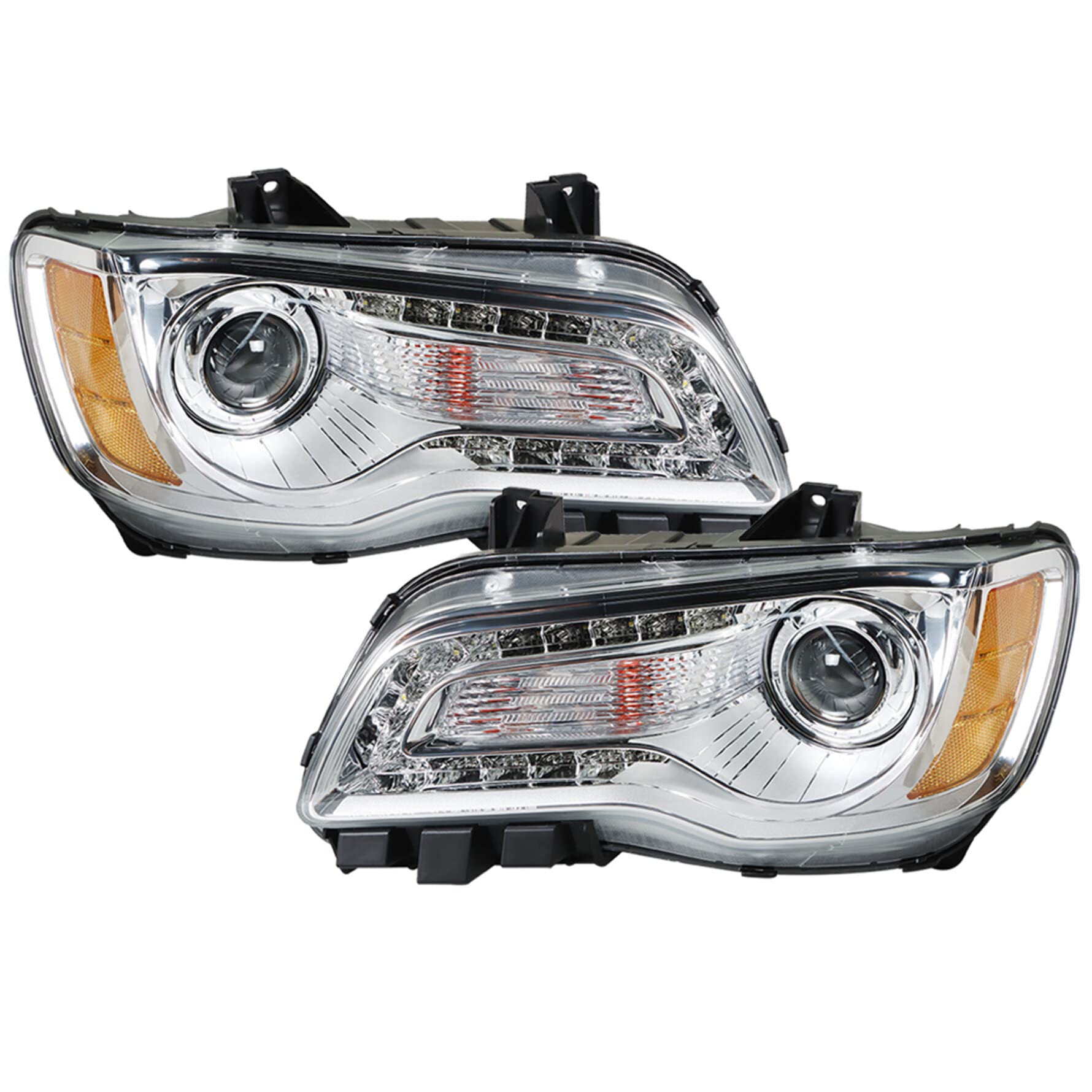 Munirater Halogen Headlight Assembly Projector Replacement for 2011-2014 Chrysler 300 - Left & Right Side Headlight Pair (Passenger & Driver Side) - Perfect for Night Driving & Vehicle Restoration Projects