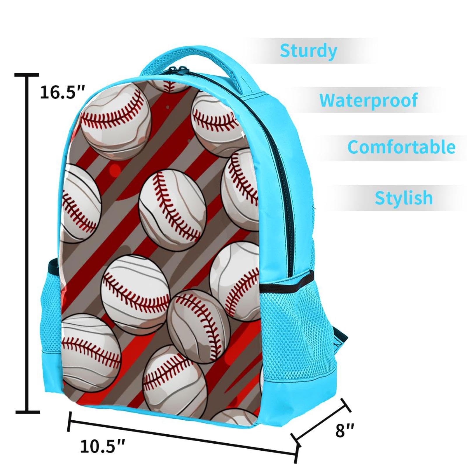 Stylish Travel & Work Backpack with Baseball Red Stripes - Durable Laptop Backpack for Commuting, School, Hiking & Outdoor Adventures