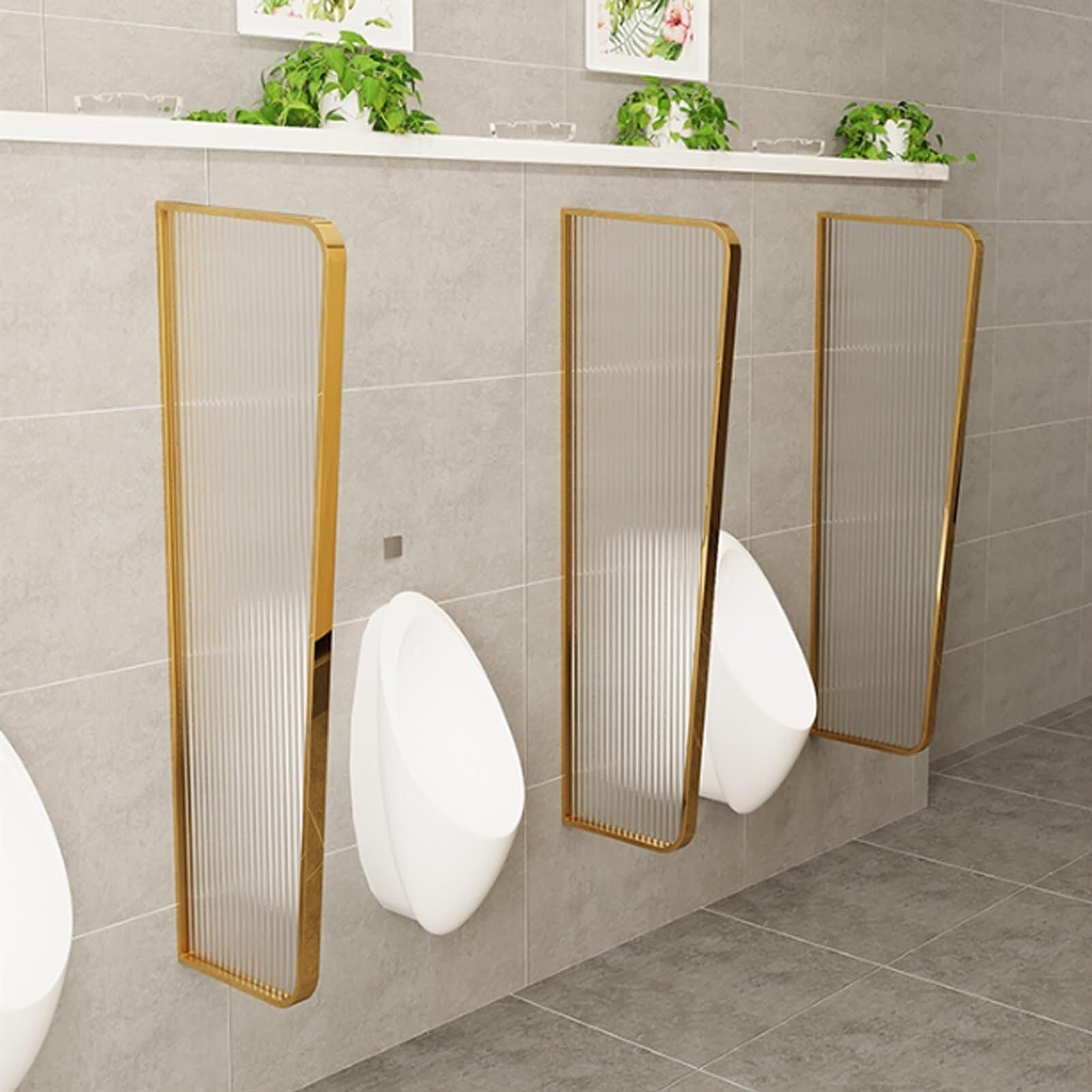 Stainless Steel Urinal Baffle Partition - Wall Mounted Privacy Screen for Men's Toilet & Bathroom - Durable Toilet Divider with Steel Frame - Ideal for Hotels, Restaurants & Public Restrooms (Black, 1PC) - Perfect for Commercial Spaces & High-Traffic Areas