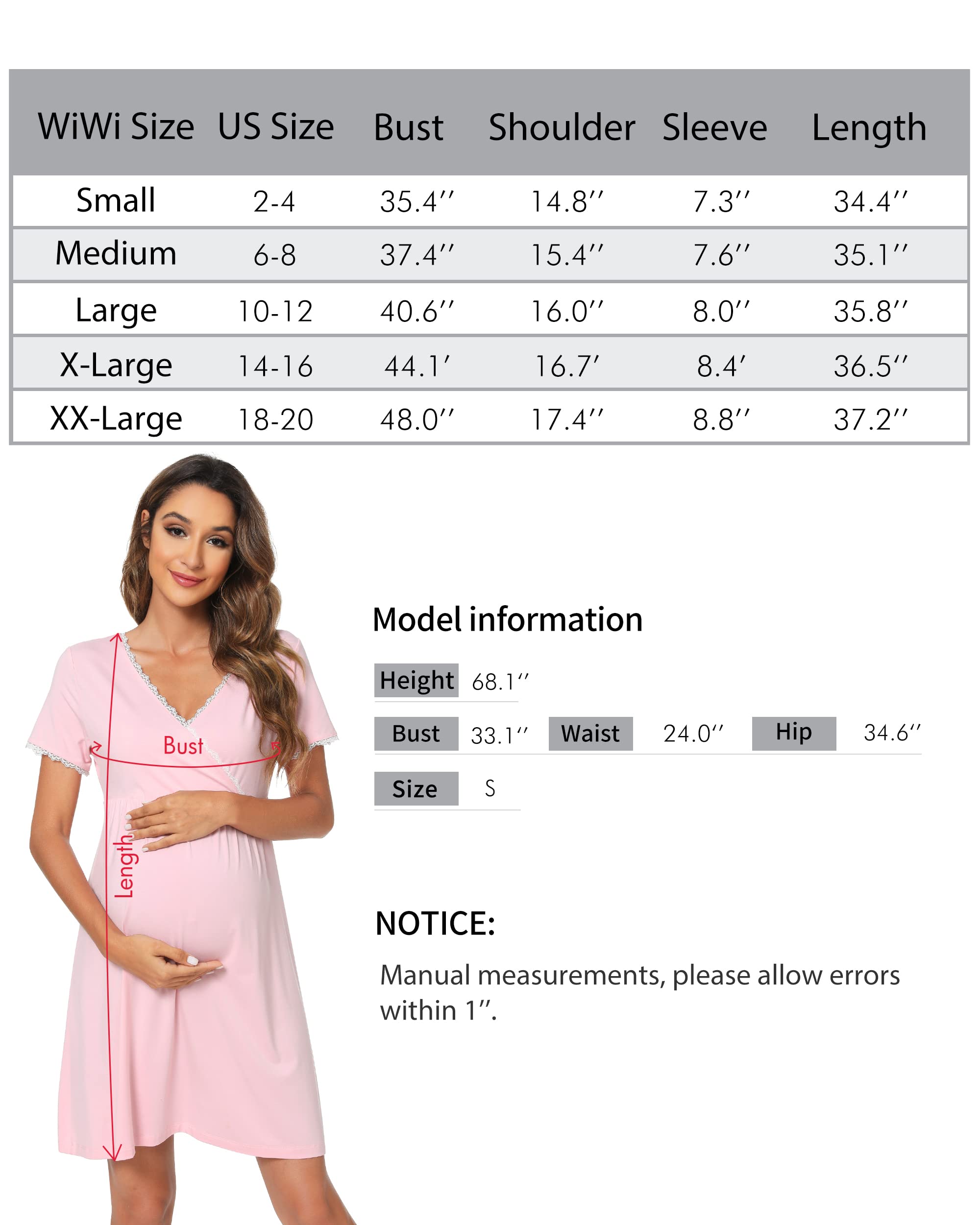 Soft Viscose Bamboo 3-in-1 Maternity Nightgown - Nursing & Delivery Gown for Breastfeeding Mothers (Sizes S-XXL) | Comfortable Sleep Shirt for Hospital, Home & Postpartum Recovery