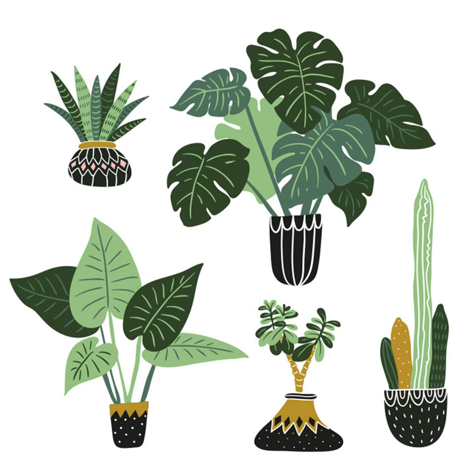DGFLBE Artificial Potted Plants for Living Room Decor - Realistic Wall Stickers & Home Background Decoration | Perfect for Home Office, Bedroom, and Indoor Wall Design