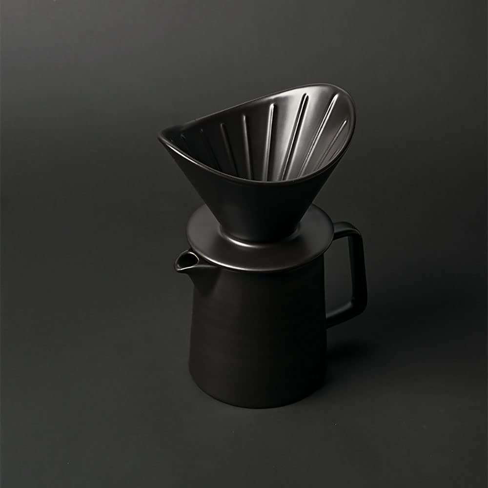 Premium Ceramic Pour Over Coffee Maker - Hand Drip Brewer with Glass Carafe & Reusable Filter - Perfect for Home Brewing, Office Use & Cafe Baristas - Enjoy Specialty Coffee Anytime