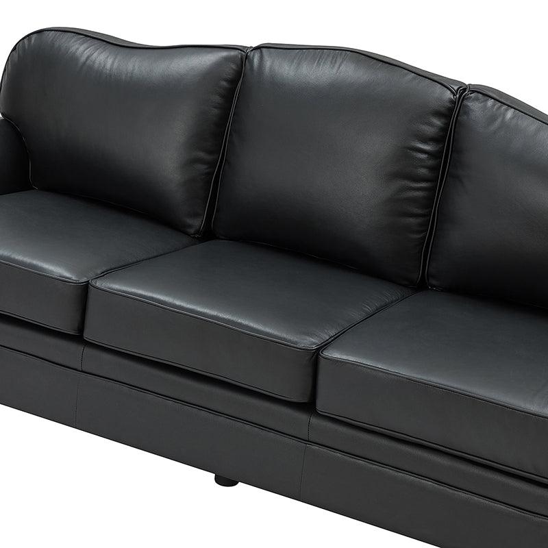 Flavio 81 Genuine Leather Sofa - Premium Full Grain Leather Couch for Living Room, Lounge & Office - Comfortable Modern Sectional Sofa with Sturdy Wood Frame