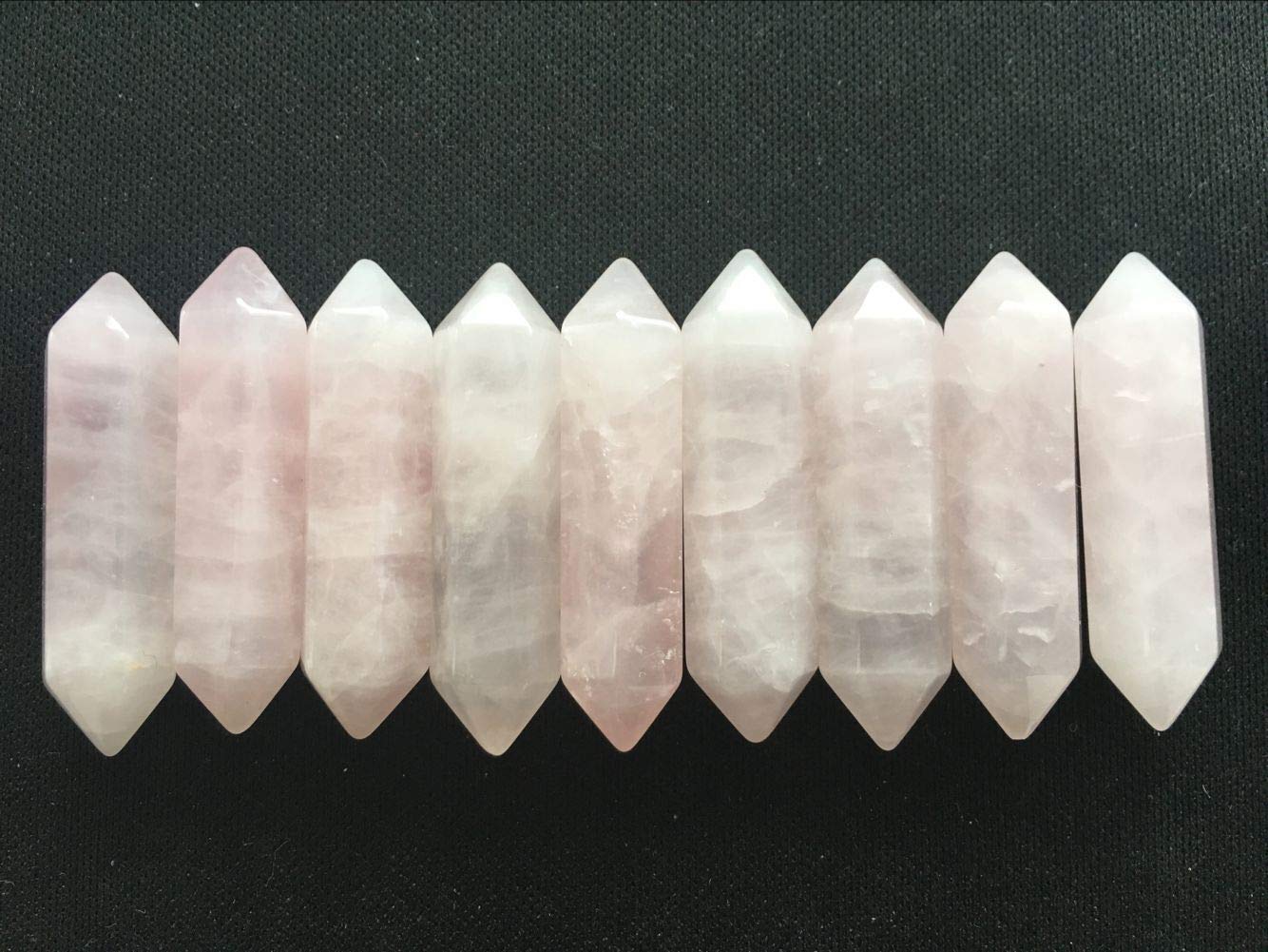 20pcs Rose Quartz Crystal Wands - 6 Faceted Reiki Healing Stones for Chakra Balancing, Meditation & Energy Work | Bulk Wholesale Gemstone Collection for Spiritual Wellness & Home Decor