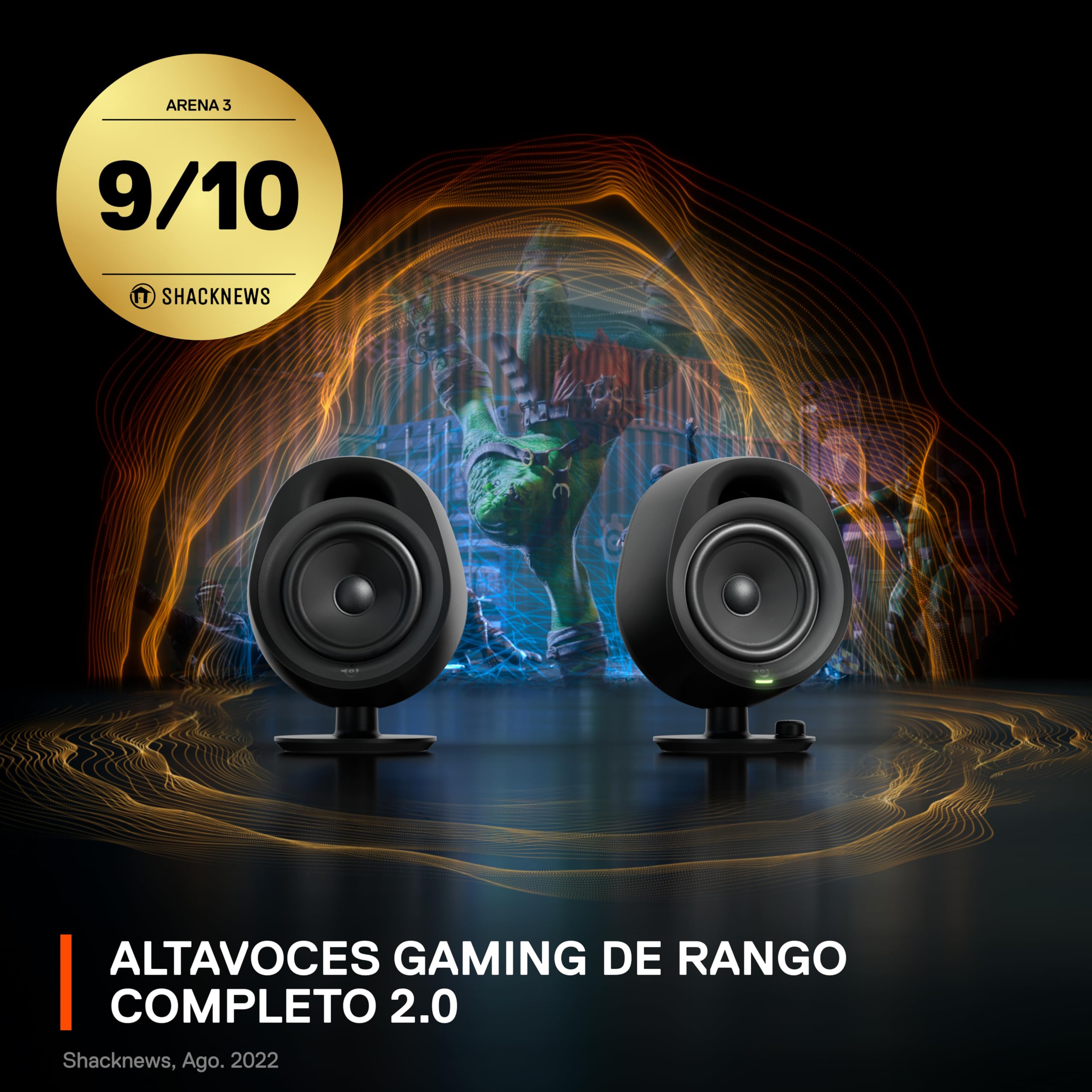 SteelSeries Arena 3 2.0 Desktop Gaming Speakers - High-Fidelity Immersive Audio with 4