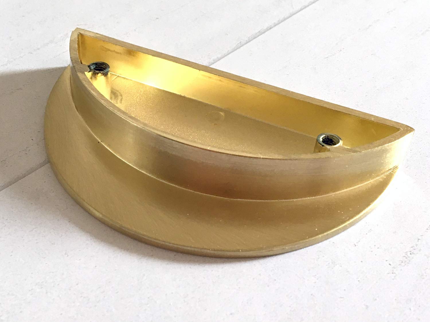 Half Moon Drawer Pulls - Brushed Gold Cabinet Handles, 2.5