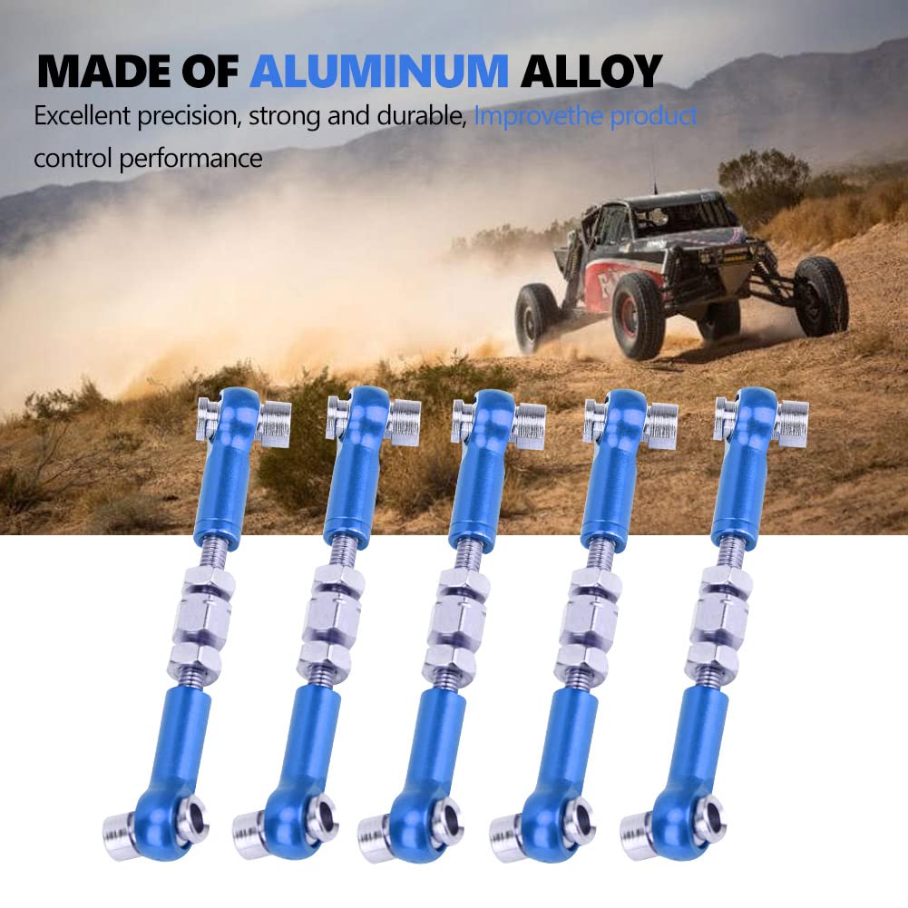Adjustable RC Servo Links - 6Pcs 47mm Tie Rod Set for 1/10 Touring Car (Navy) - Perfect for RC Hobby & Racing