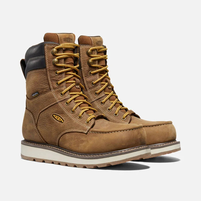 KEEN CSA Cincinnati 8 Work Boots - Steel Toe Safety Shoes for Men | Waterproof & Slip-Resistant Construction Work Boots for Industrial & Outdoor Jobs