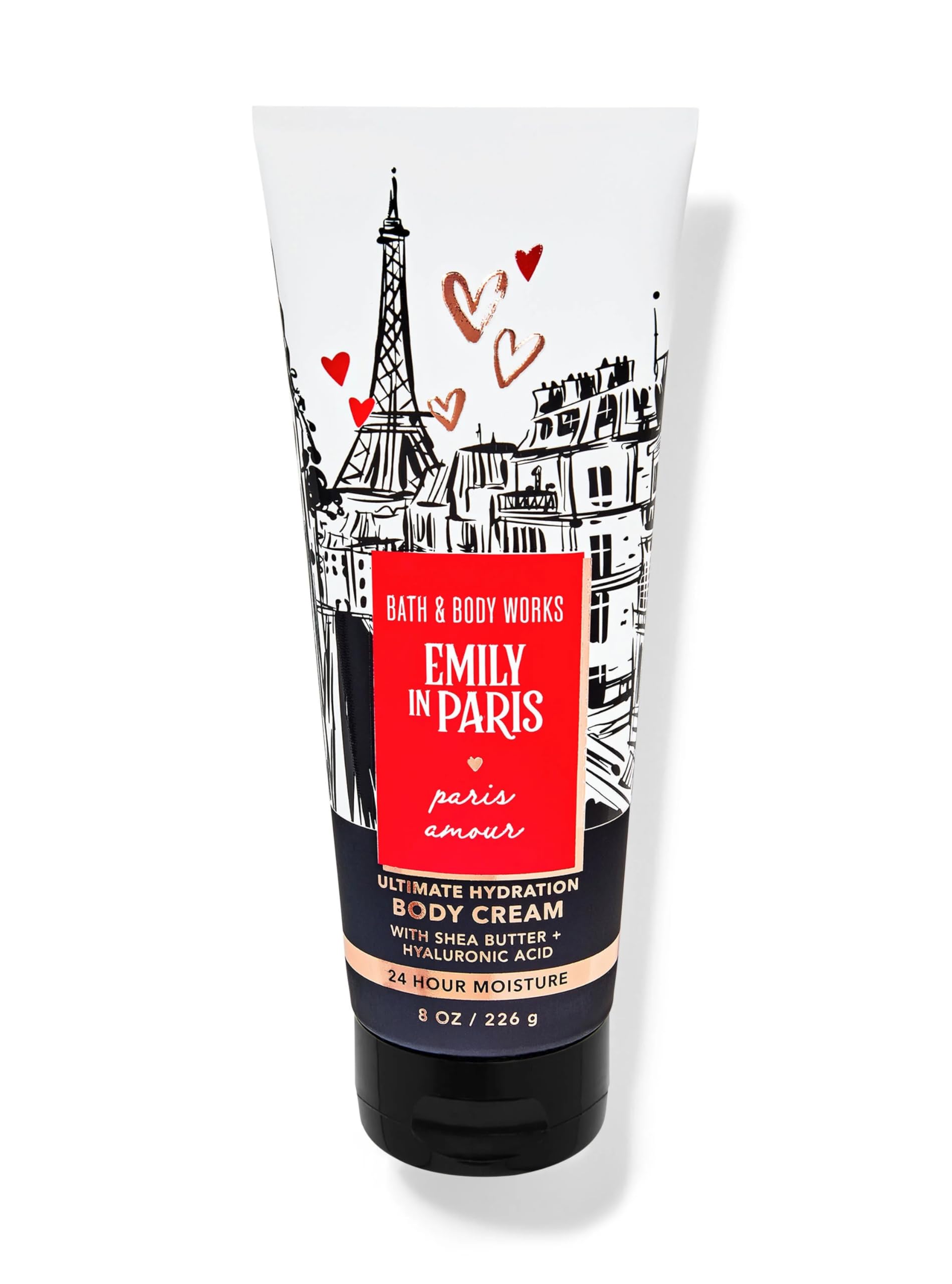 **Paris Amour Ultimate Hydration Body Cream by Bath & Body Works – French Tulips, Apple Blossoms, Pink Champagne & Sandalwood Scent – 8 oz Pack of 1 | Moisturizing Lotion for Dry Skin, Perfect for Daily Use & Gift Giving**    *(Note: 