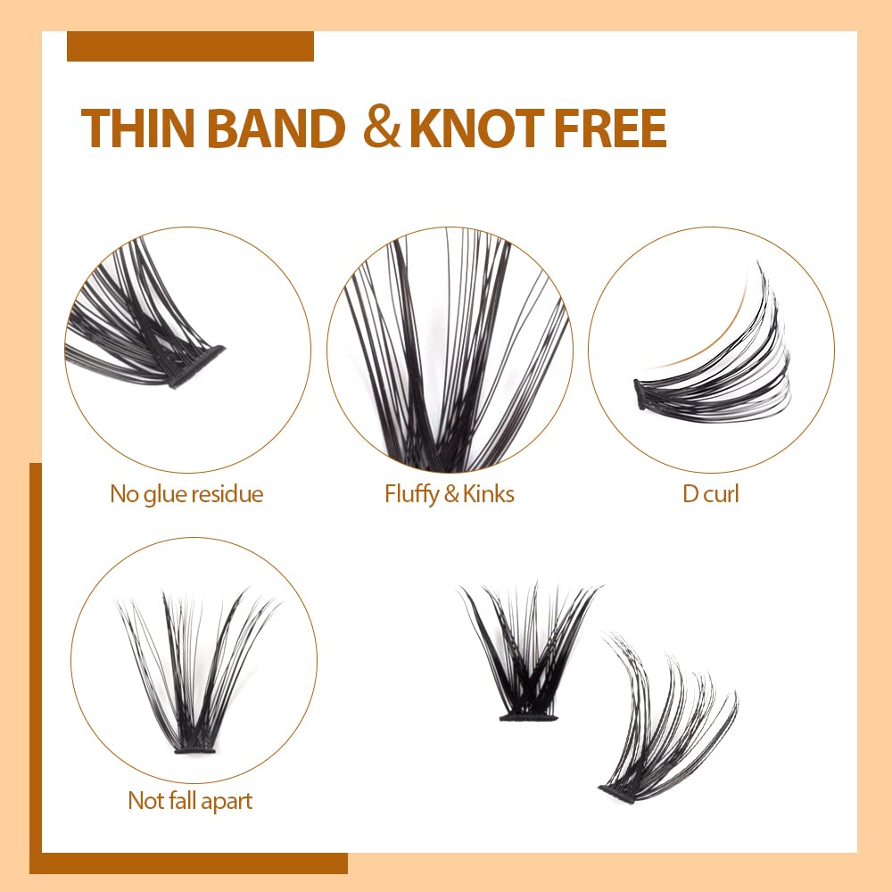 Premium 40D Cluster Lashes Extensions - D Curl 9-16mm Mixed Length (240 Pcs) for DIY Lash Extensions at Home | Natural Volume & Easy Application | Perfect for Parties, Weddings & Everyday Glam