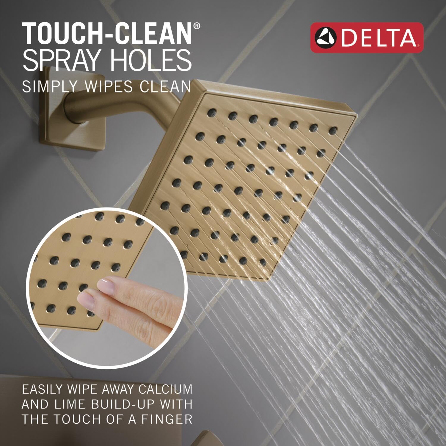 Delta 14 Series Velum Single-Function Tub and Shower Faucet Set in Champagne Bronze - T14437-CZ Shower Trim Kit with Handle (Valve Not Included) | Bathroom Upgrade for Modern Homes, Luxury Spa Experience