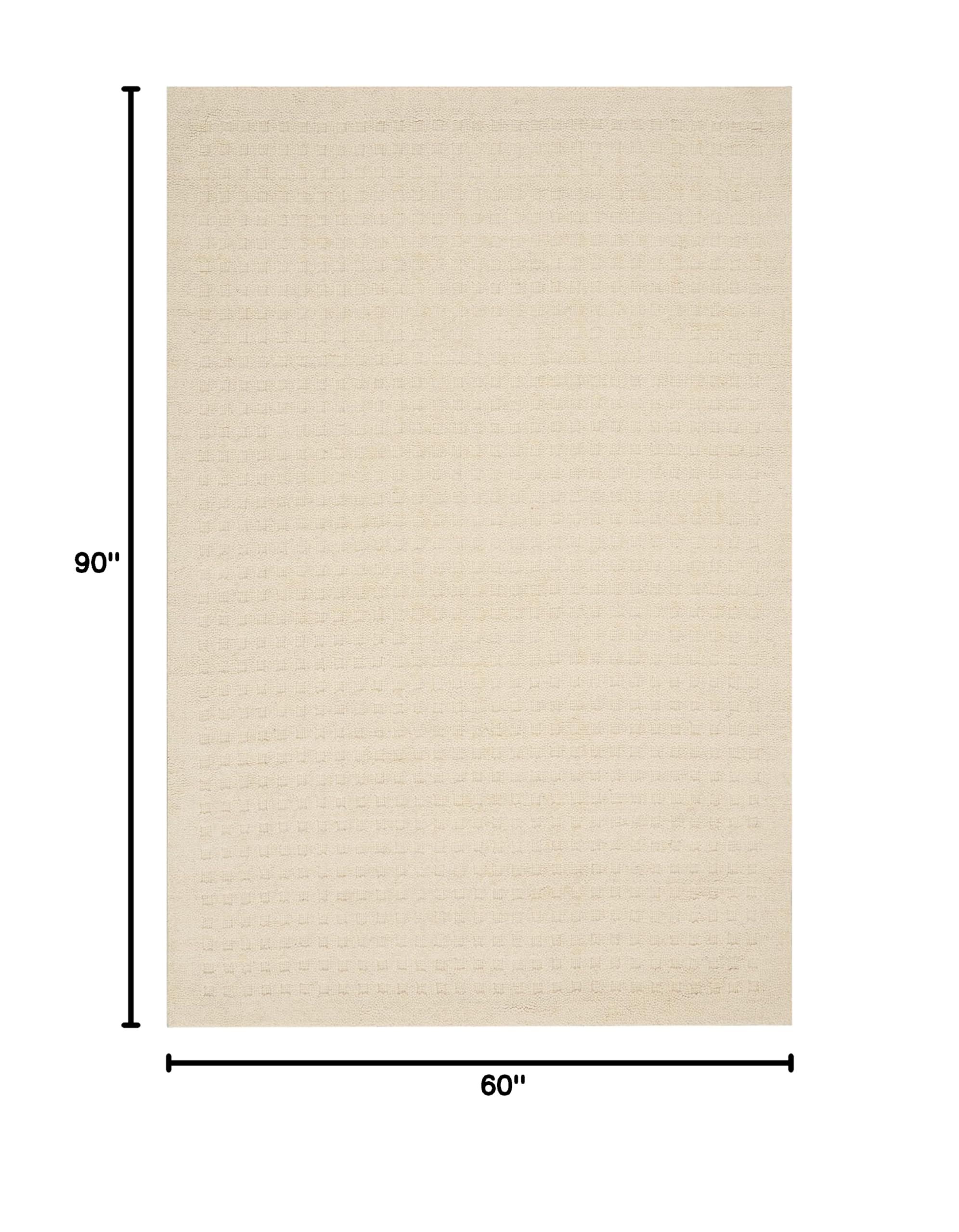 Nourison Perris Solid Ivory 5' x 7'6