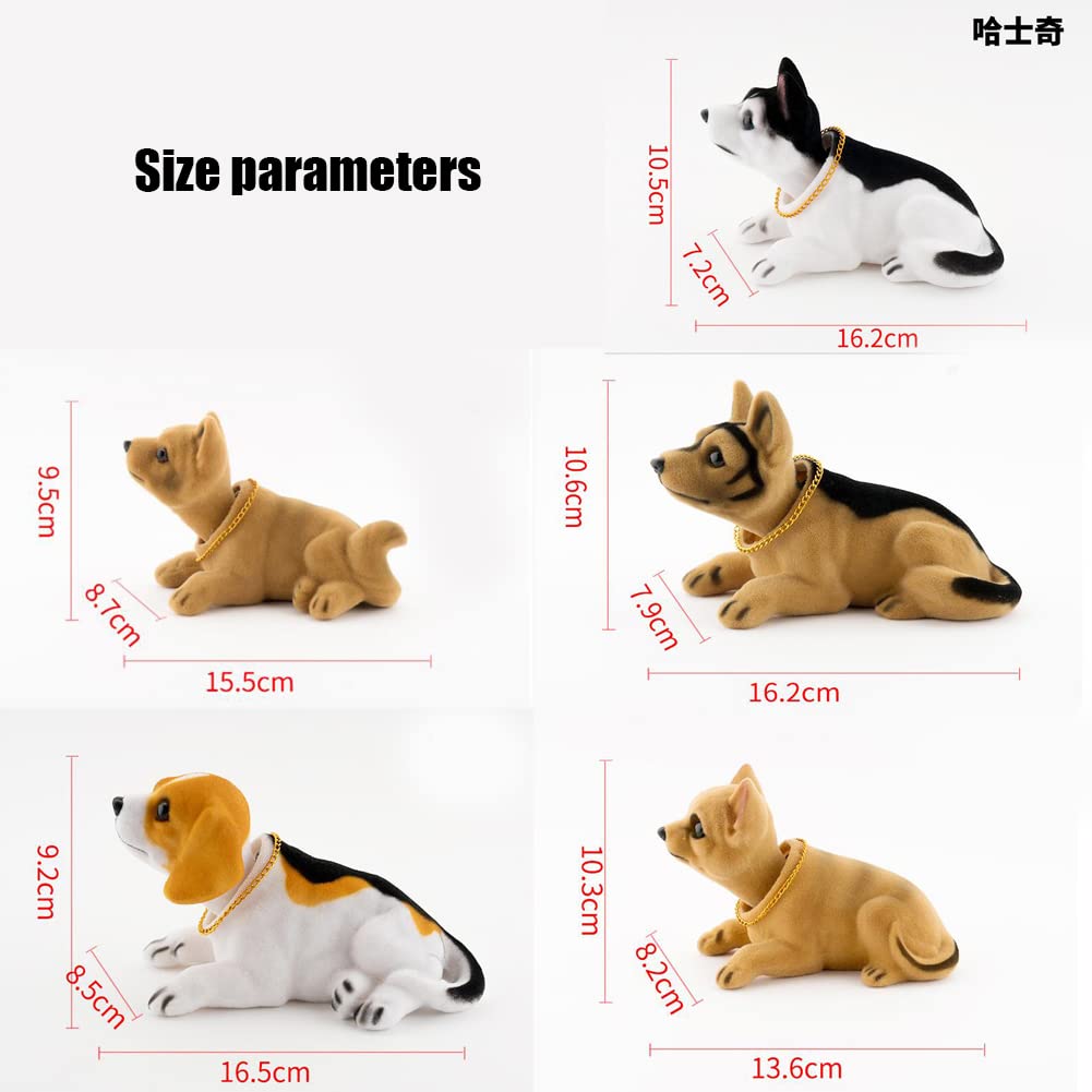 SEADEAR Nodding Dog Car Dashboard Decorations - Cute Resin Dog Ornament for Car, Desk & Office - Fun Dashboard Accessories for Pet Lovers & Car Enthusiasts (Perfect Gift for Dog Owners & Auto Fans)