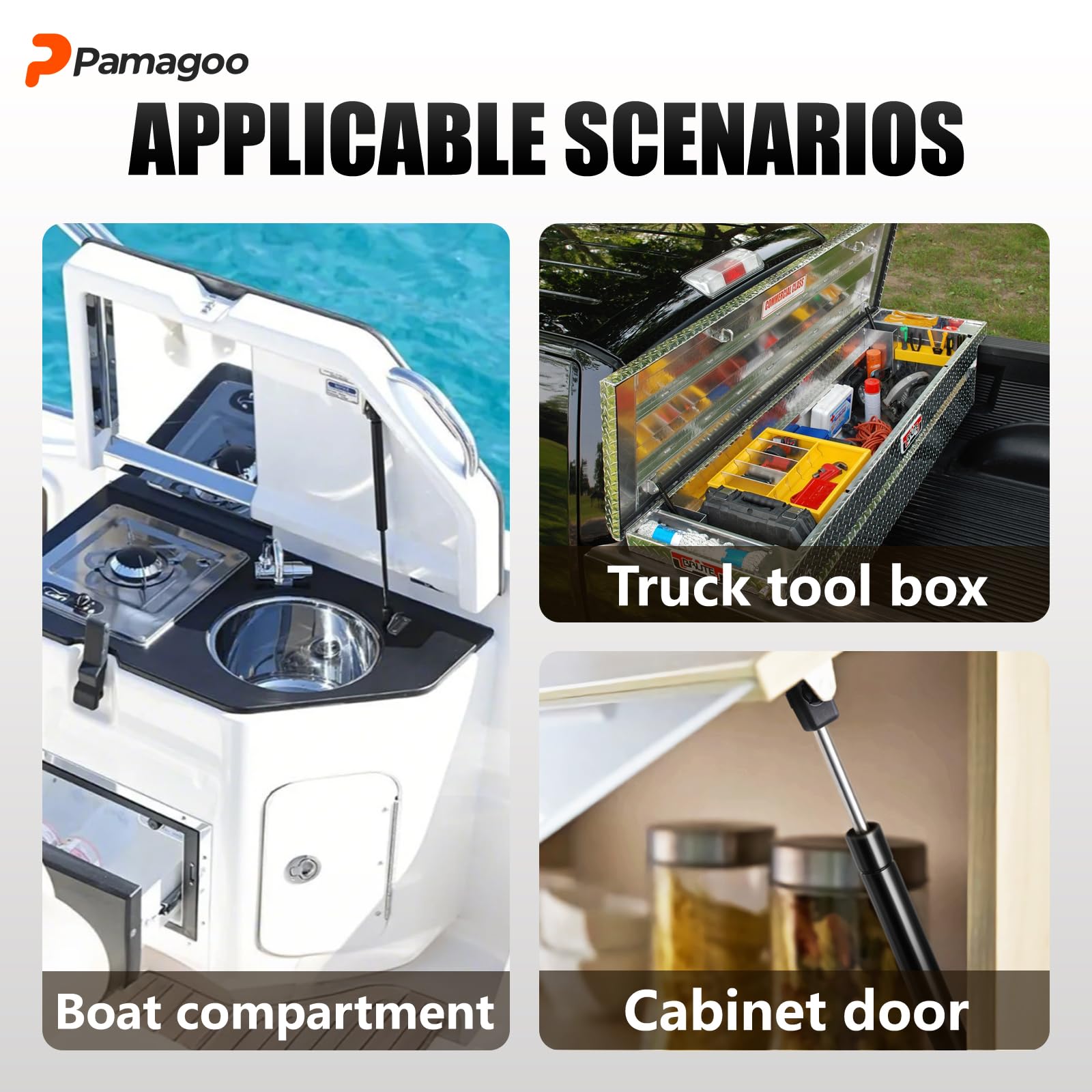 10 Inch 40 Lbs 178N Gas Struts (2PCS) - Heavy Duty Lift Supports for Truck Tool Box, Boat Compartment, RV Cabinet & Storage Lids - Durable Shock Absorbers for Weatherguard Aluminum Pickup Toy Box & Spring Applications