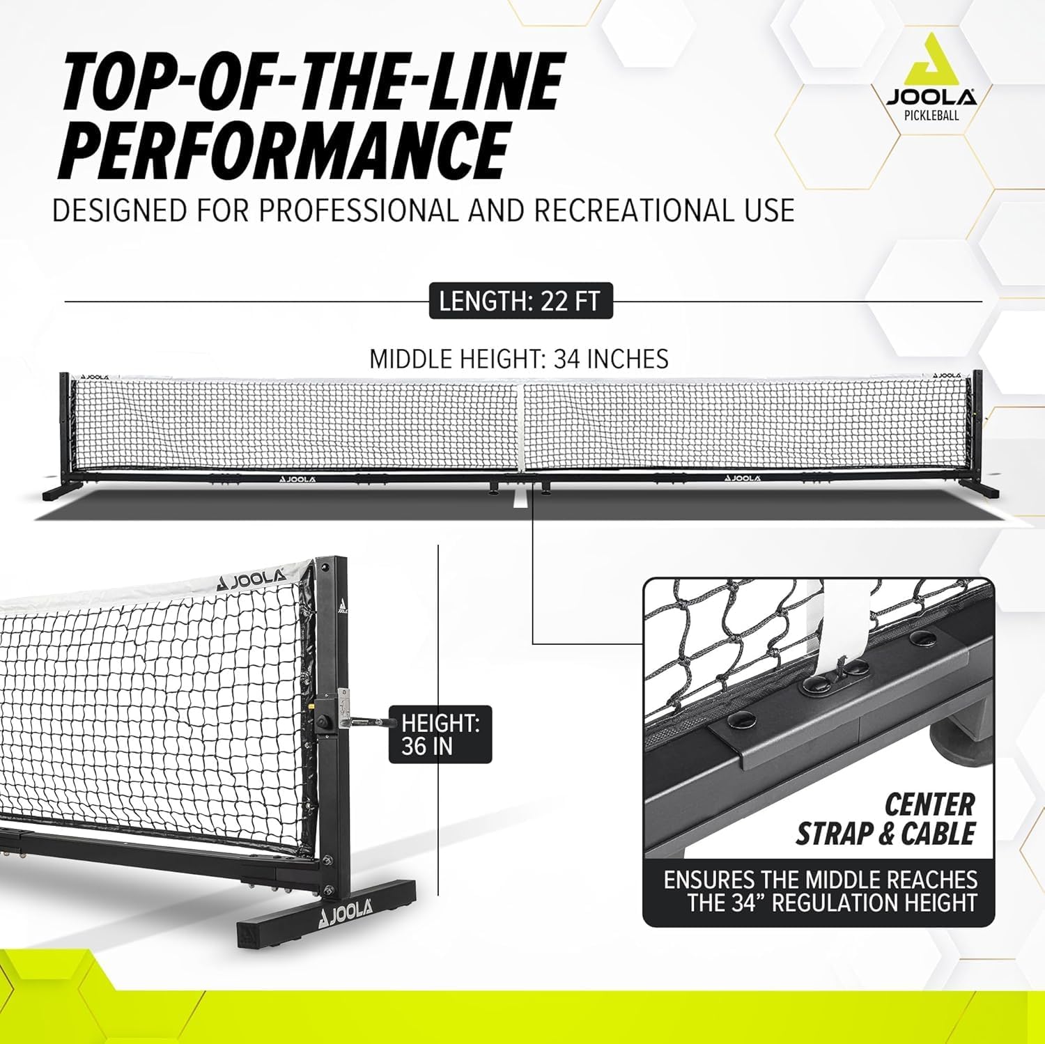 JOOLA Pro Pickleball Net (Small) - Portable & Regulation Size for Outdoor/Indoor Games - Perfect for Backyard, Court & Tournament Play