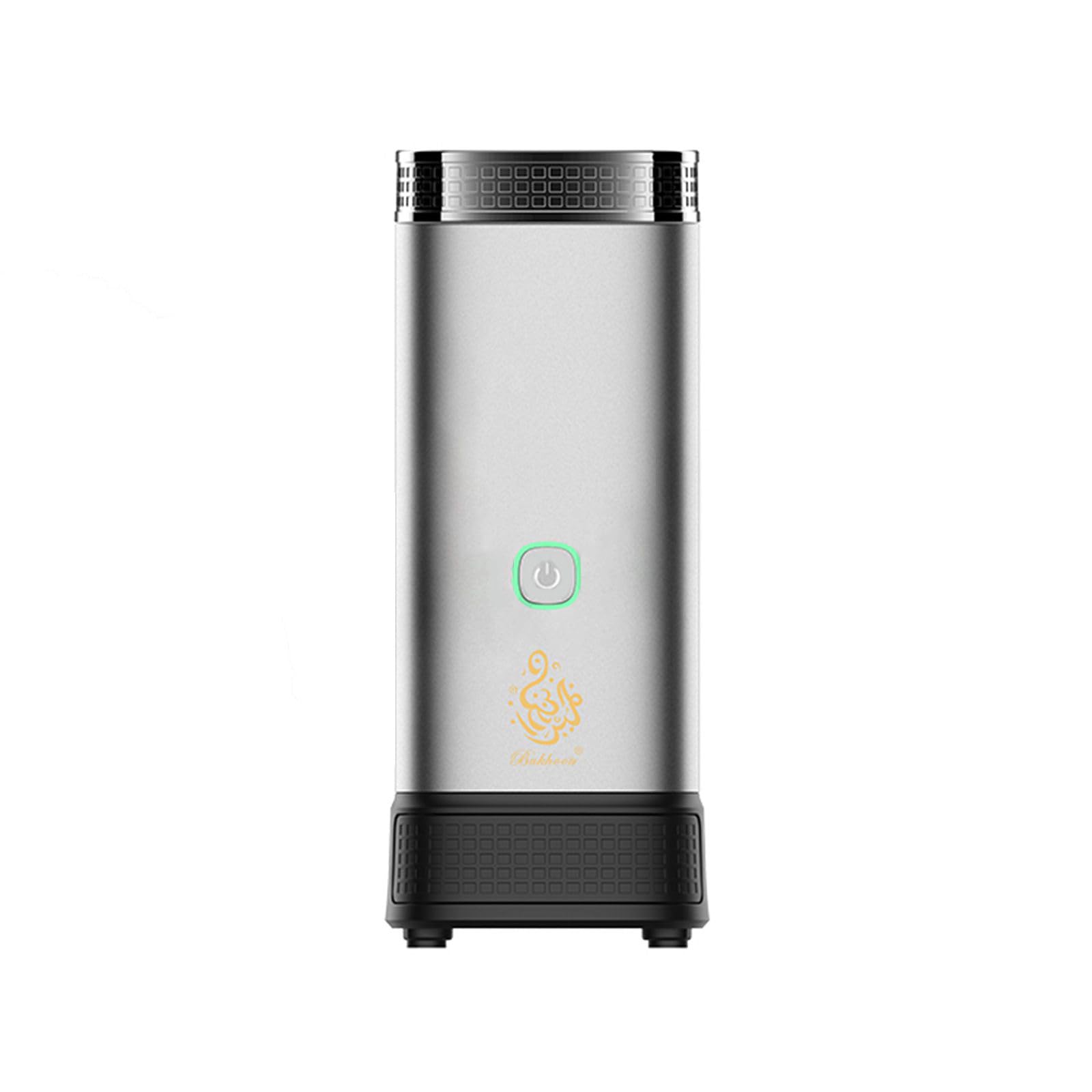 USB Electric Incense Burner for Home & Car - Portable Arab Bukhoor Burner with Charcoal, Islamic Ramadan Decorations (Grey) - Perfect for Aromatherapy, Meditation & Religious Ceremonies