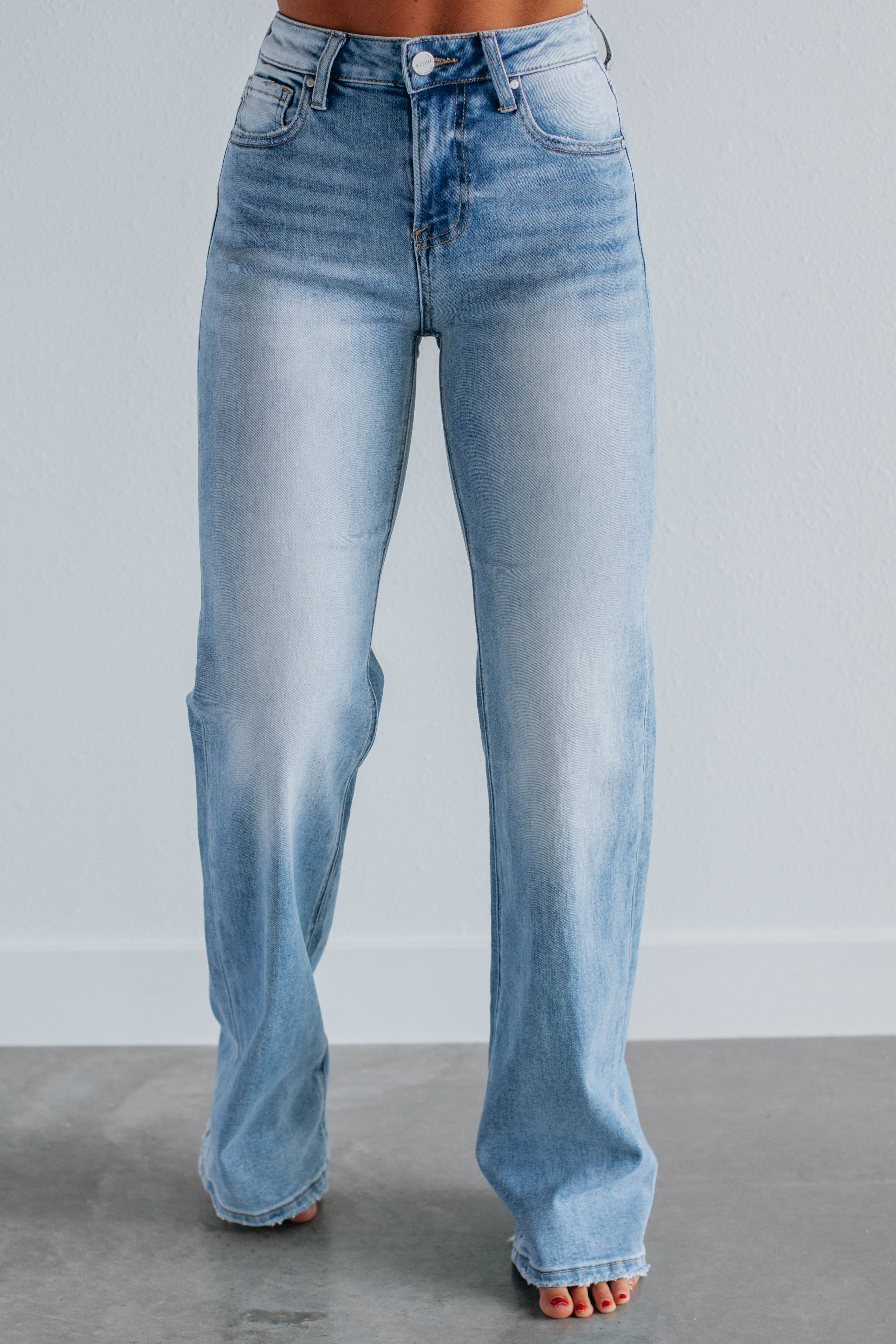 Jenea Risen Jeans - Medium Wash Distressed Denim Pants for Women | Comfortable & Stylish for Casual Wear, Dating, and Office Outfits